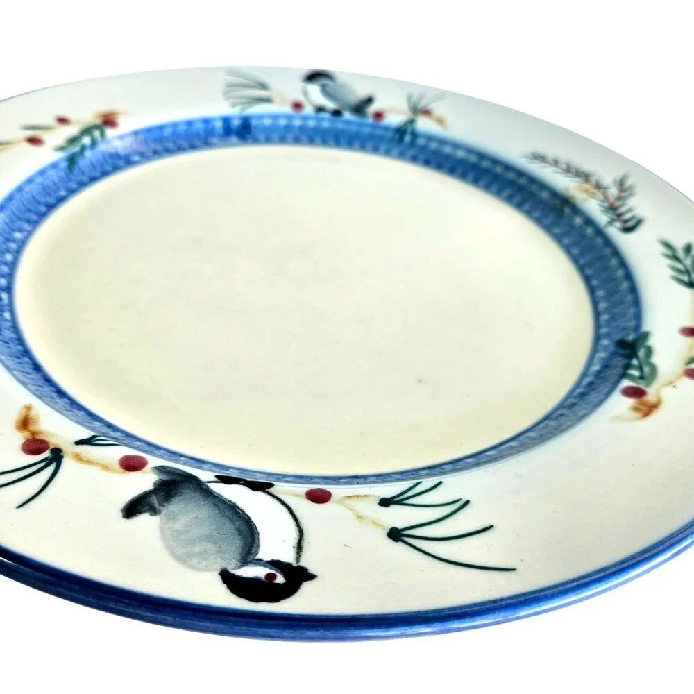 Vintage Hartstone Chickadee & Pine Dinner Plate 11" Stoneware USA - Picture 16 of 16